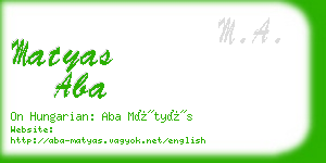 matyas aba business card